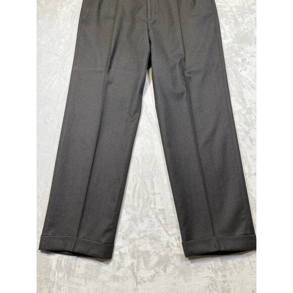 Vintage Brooks Brothers Dress Pants Gray 100% Wool Cuffed Pleated Slacks USA 36 - Picture 6 of 15